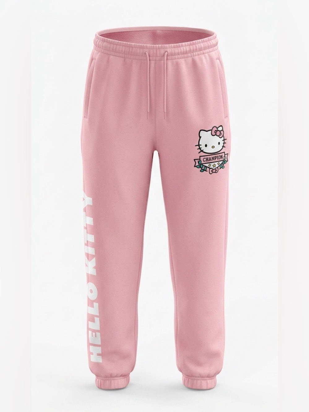 Hello Kitty Sanrio Pink Joggers Medium - 2024 Champion Graphic Fleece Sweatpants